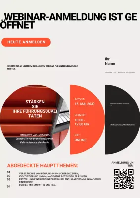 Grau Schwarz Orange Modern Business Registration