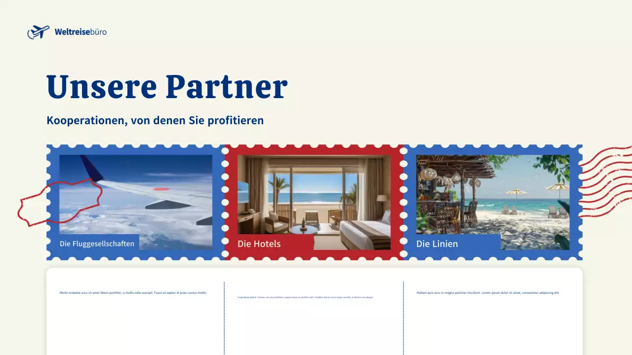 blaue moderne Reisewerbung