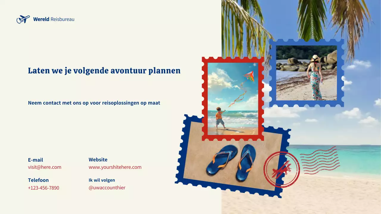 blauwe moderne reisreclame