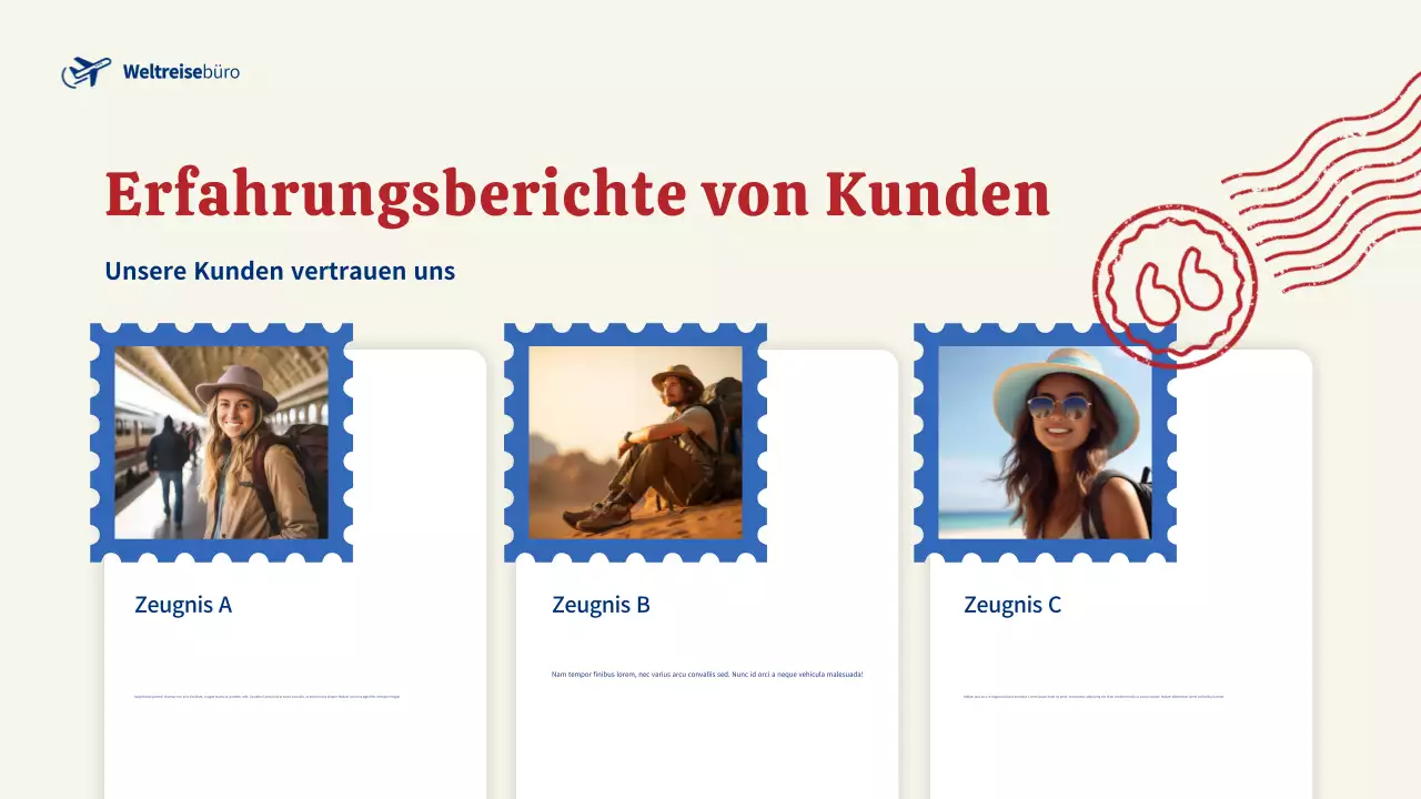 blaue moderne Reisewerbung