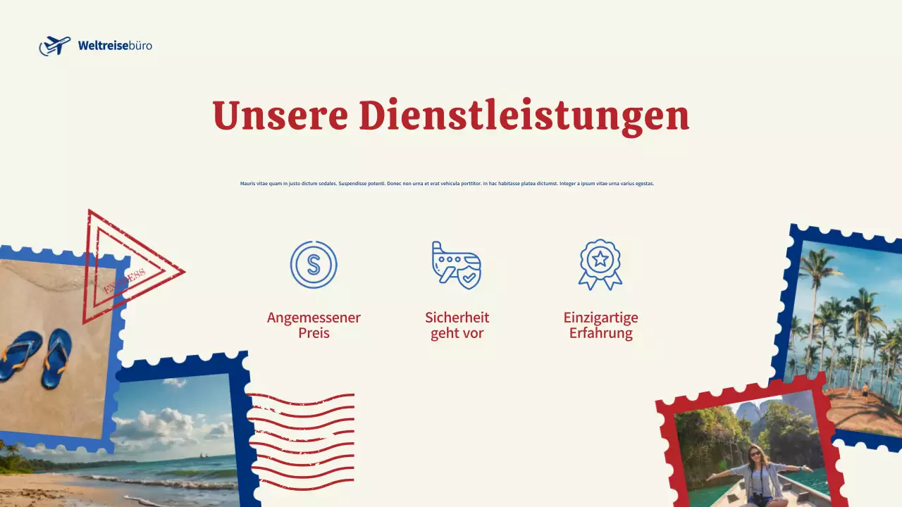 blaue moderne Reisewerbung