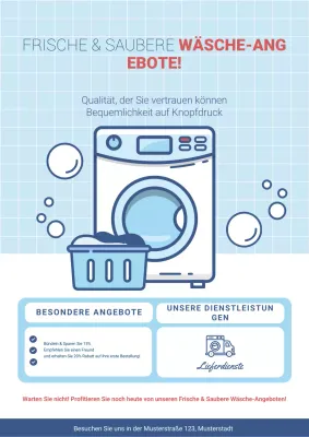 blue modern laundry promotion