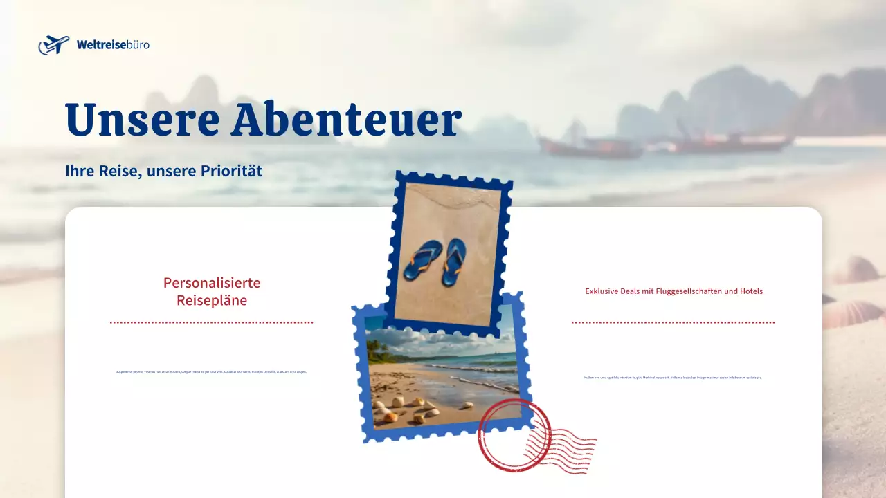 blaue moderne Reisewerbung