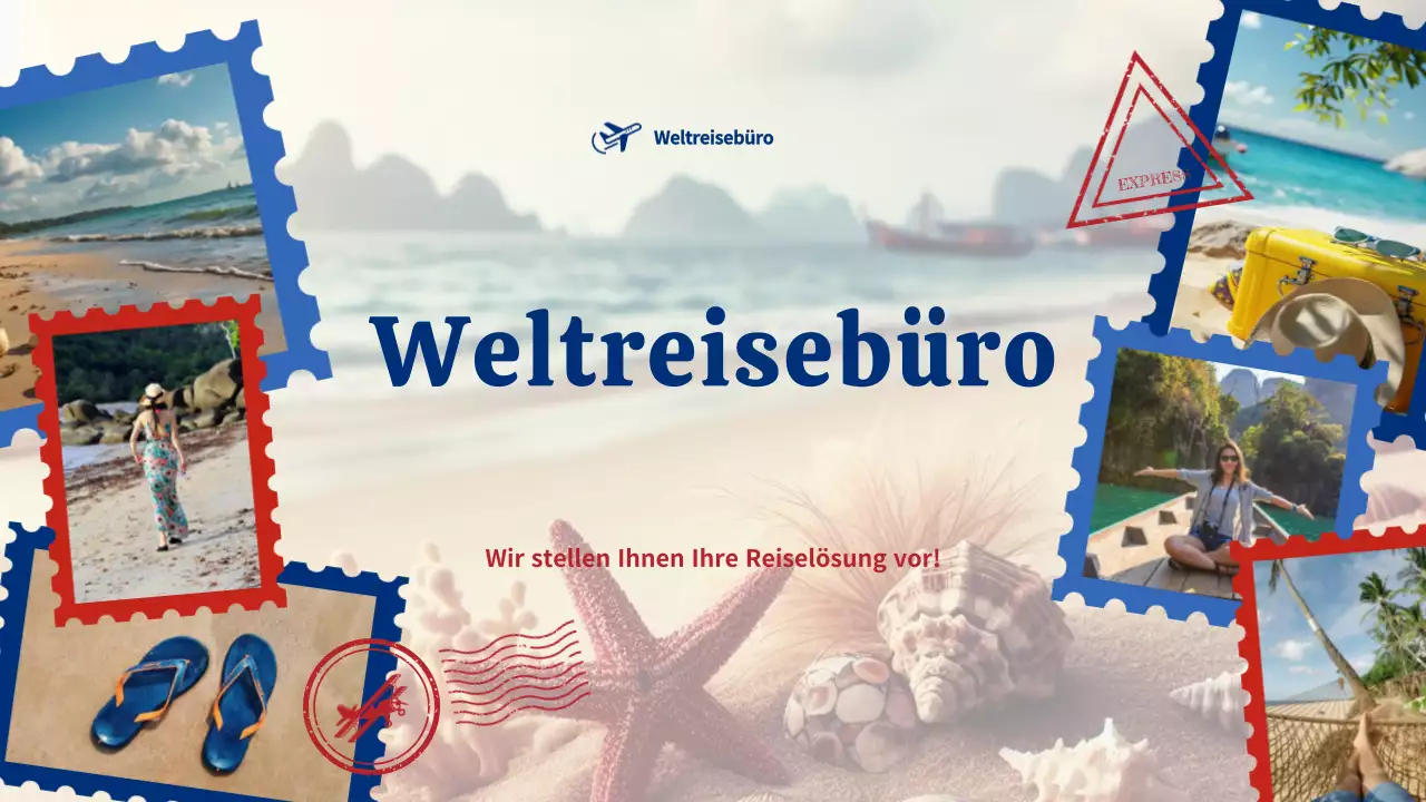 blaue moderne Reisewerbung