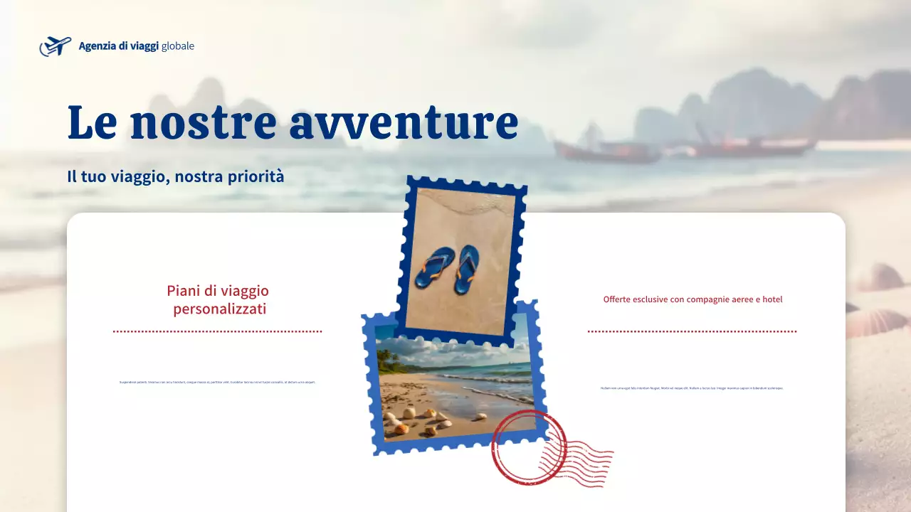 pubblicità di viaggio moderna blu