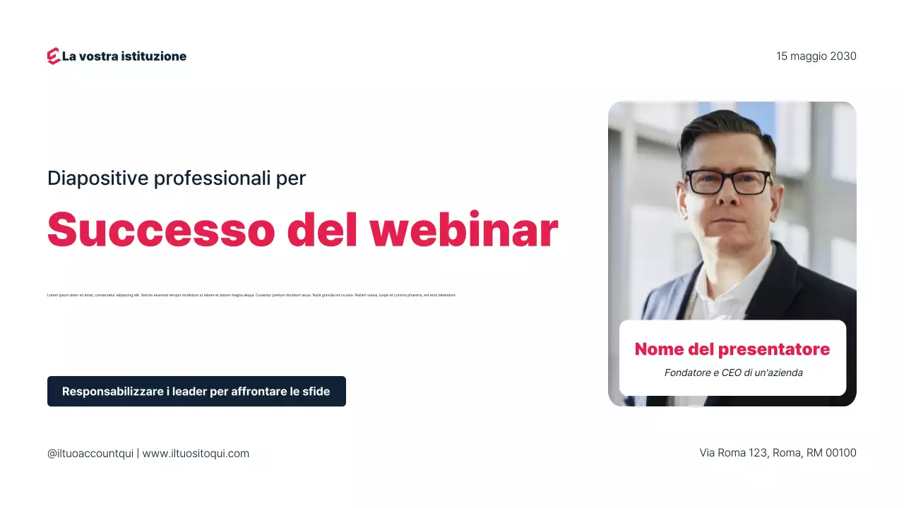 Semplice presentazione del webinar