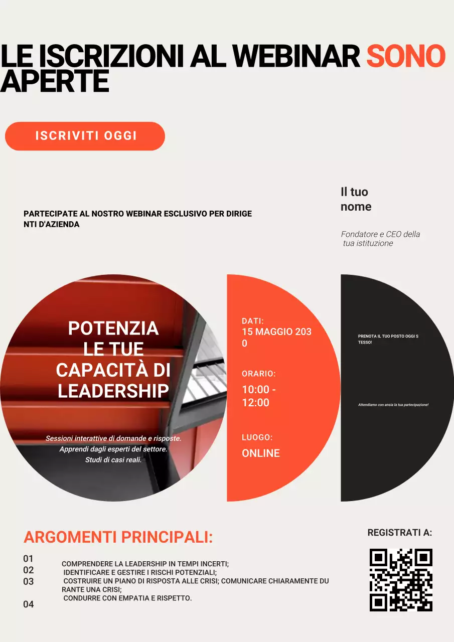 Grigio Nero Arancione Registrazione aziendale moderna