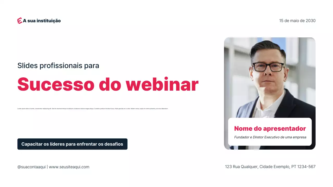 Apresentação simples de webinar