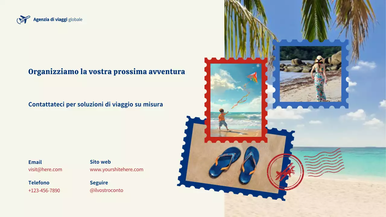 pubblicità di viaggio moderna blu