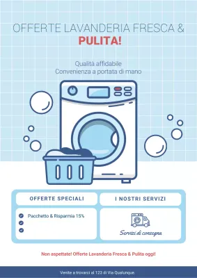 promozione lavanderia moderna blu