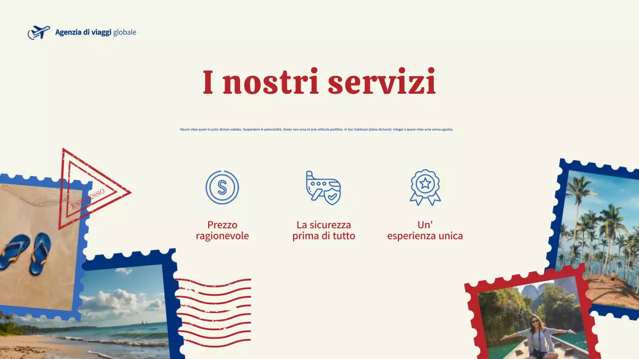 pubblicità di viaggio moderna blu