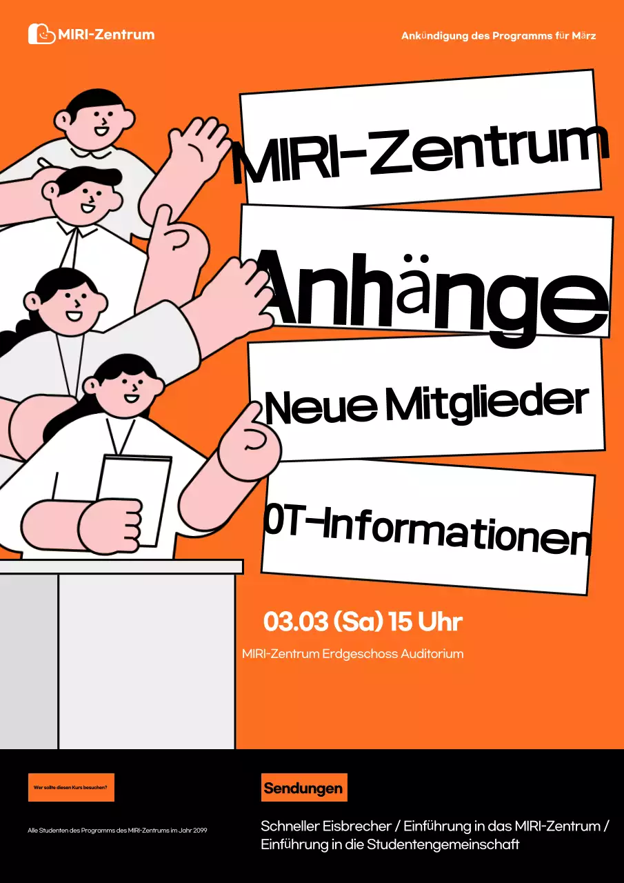 Orange Pop Anwerbungsflyer