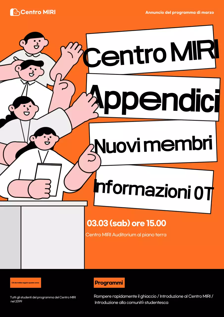 Volantino di reclutamento Orange Pop