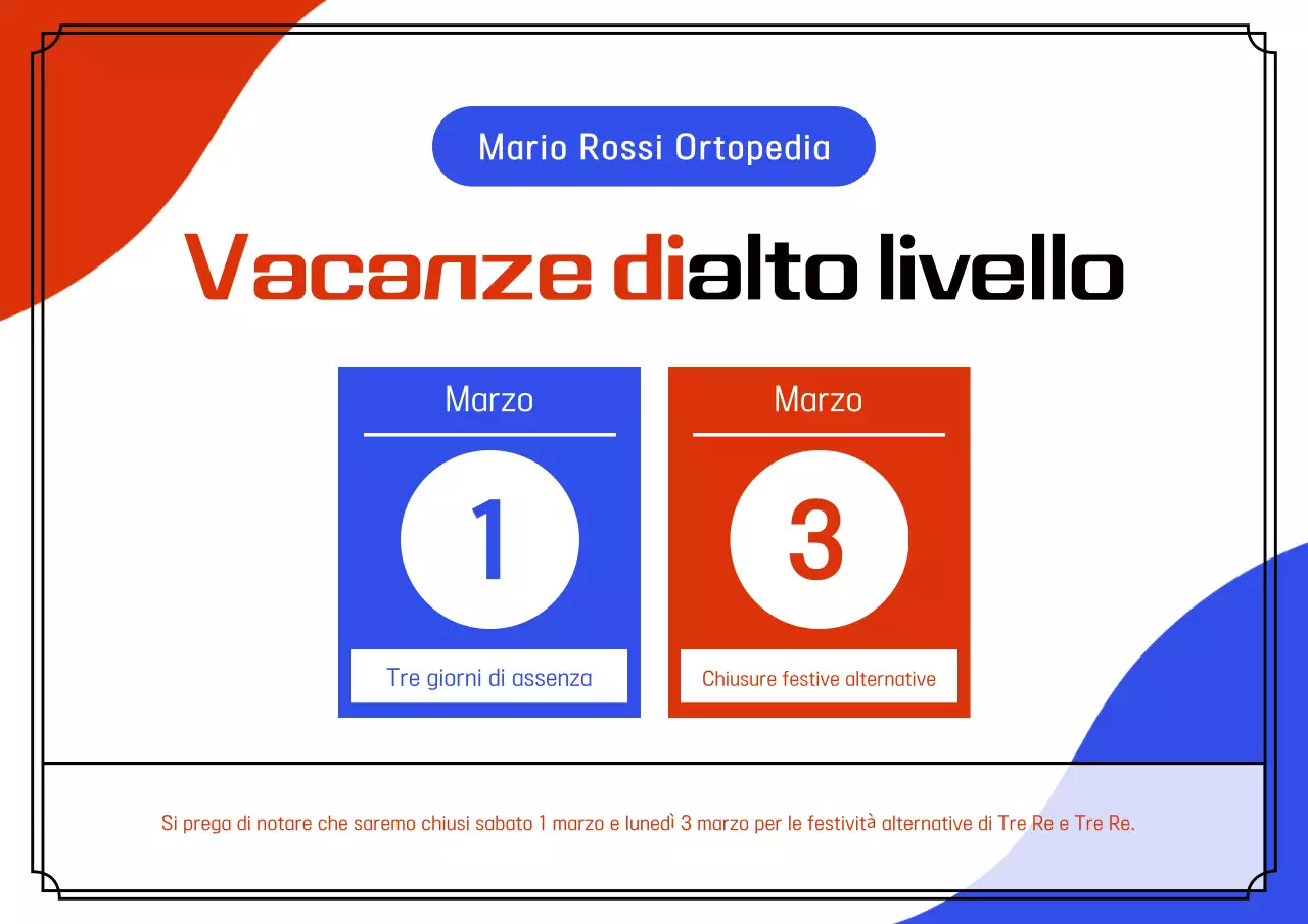 Annuncio di chiusura del default arancione