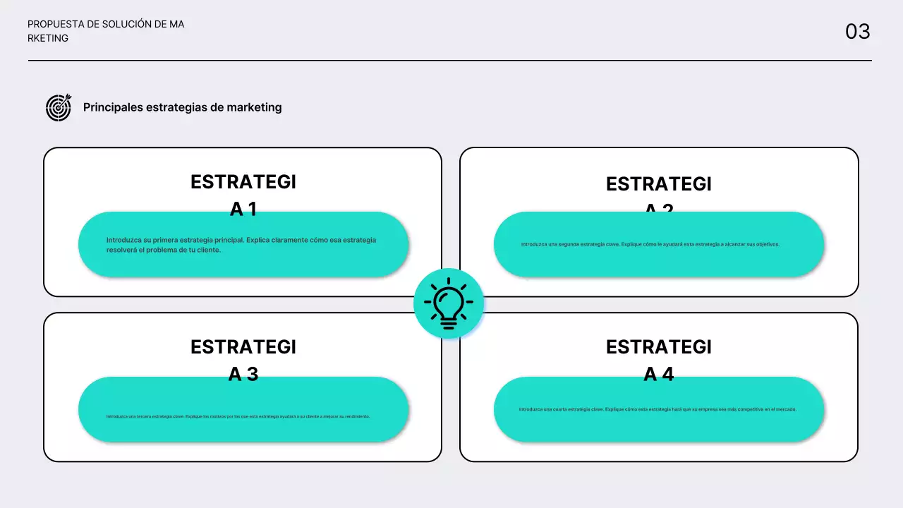 Propuestas de soluciones de marketing limpias y nítidas
