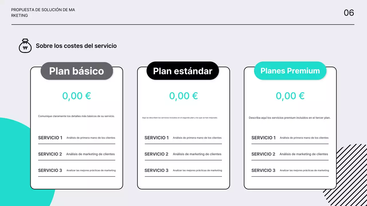 Propuestas de soluciones de marketing limpias y nítidas