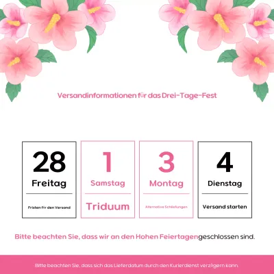 Eine schlichte rosa-schwarze Benachrichtigung zum Dreifaltigkeitstag