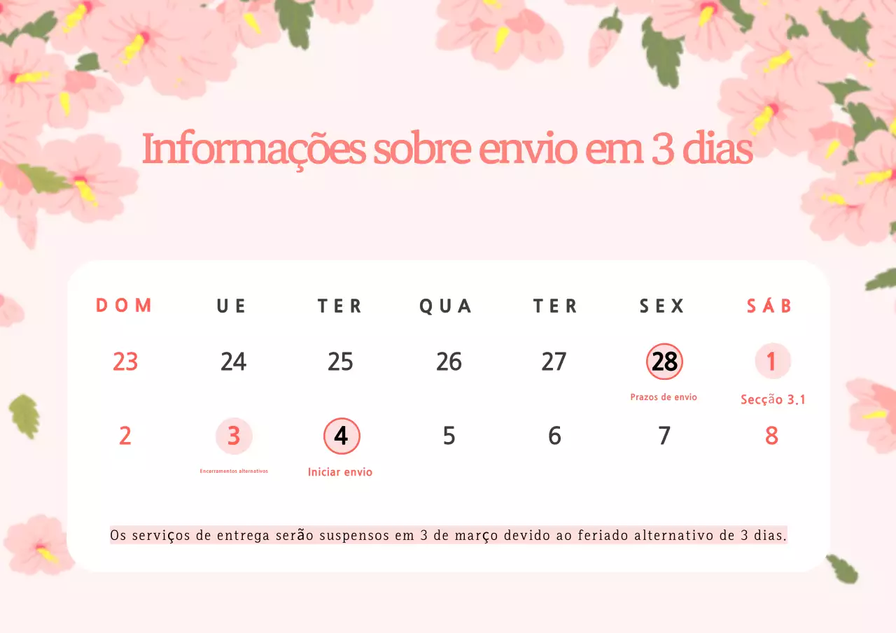 Festival coreano cor-de-rosa e branco com pré-aviso de entrega de três dias