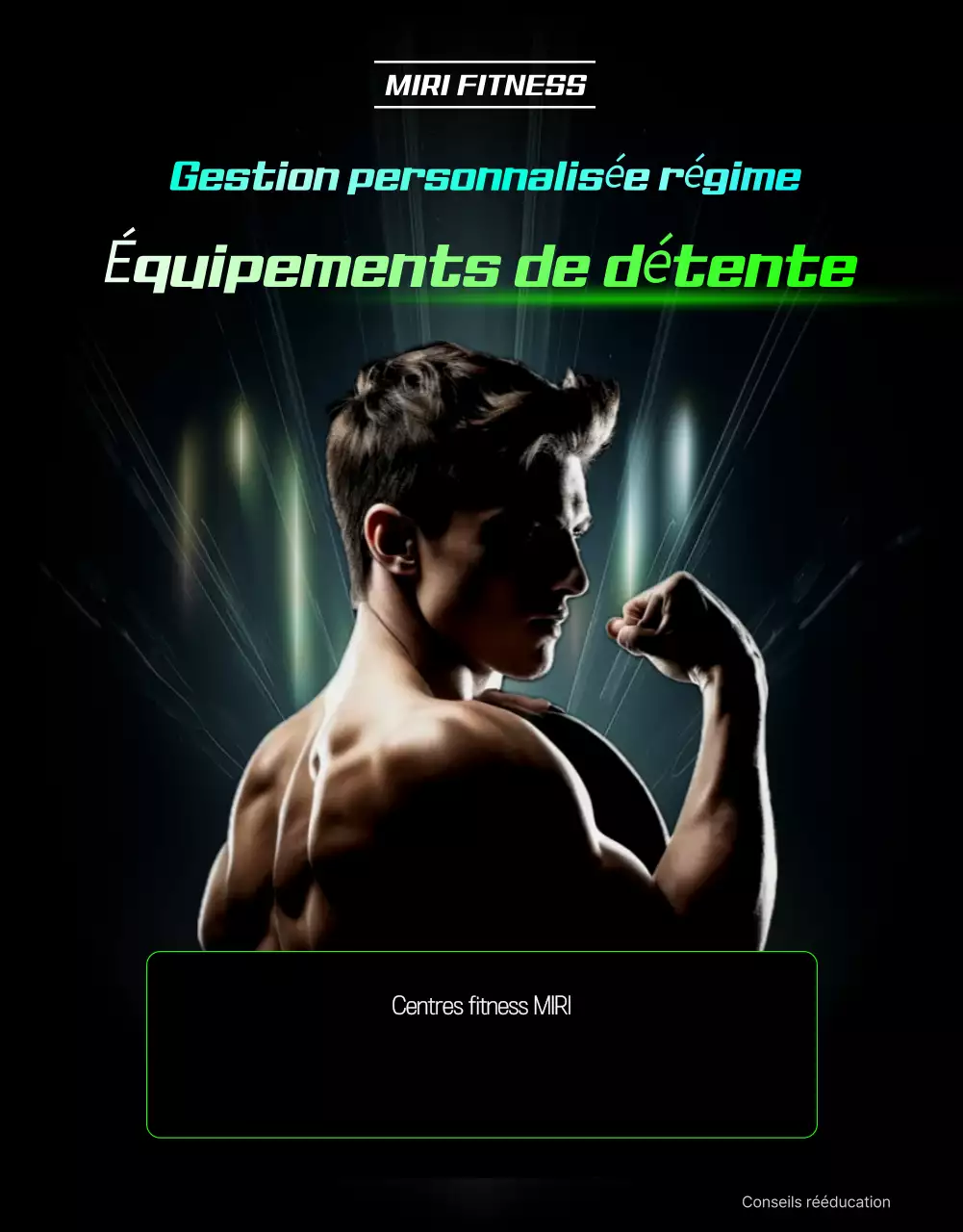 Publicité pour le fitness moderne noir