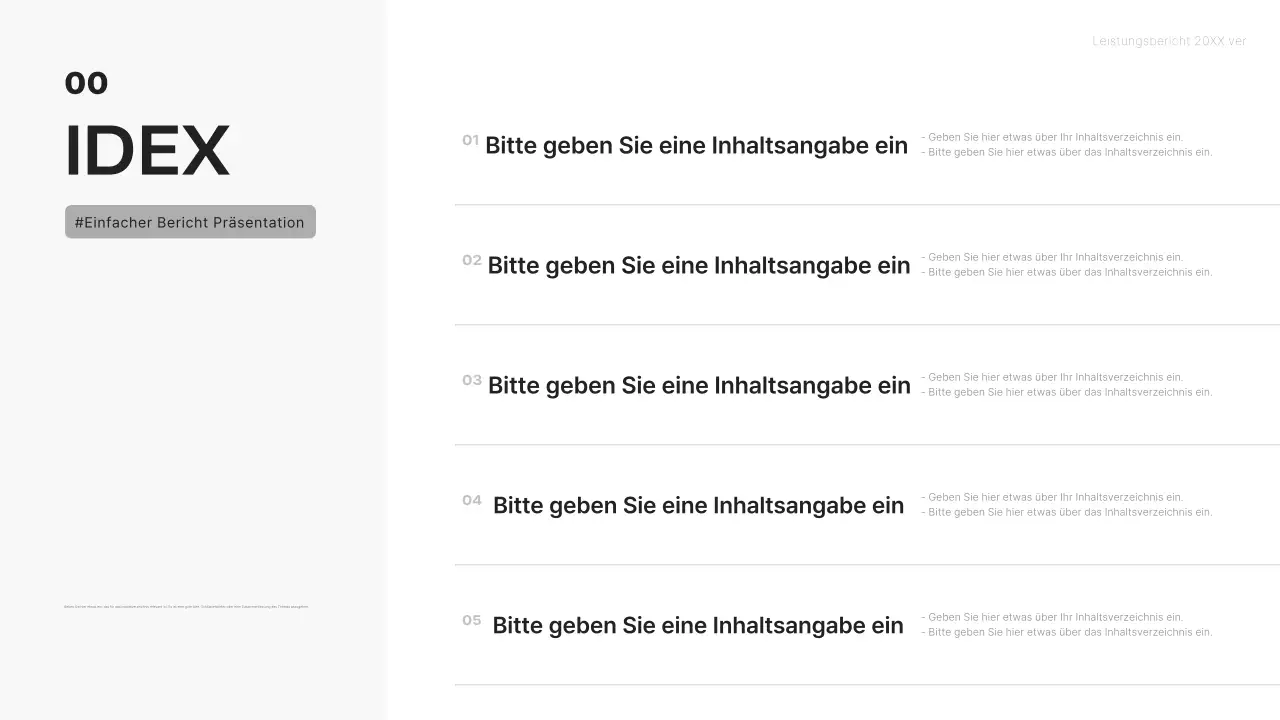 Weiße minimalistische Geschäftsberichte