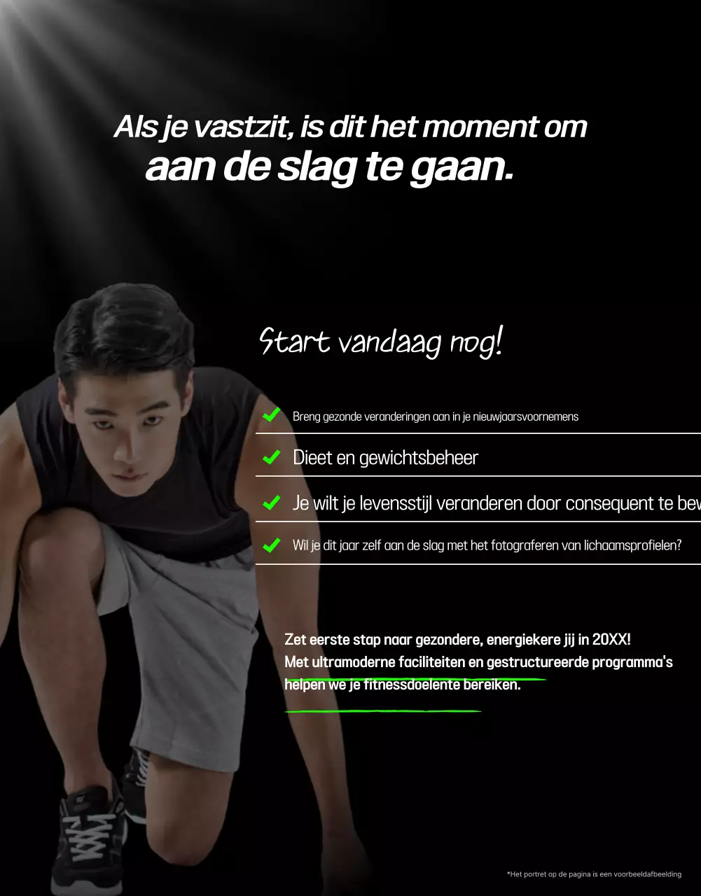 Zwarte moderne fitnessadvertentie