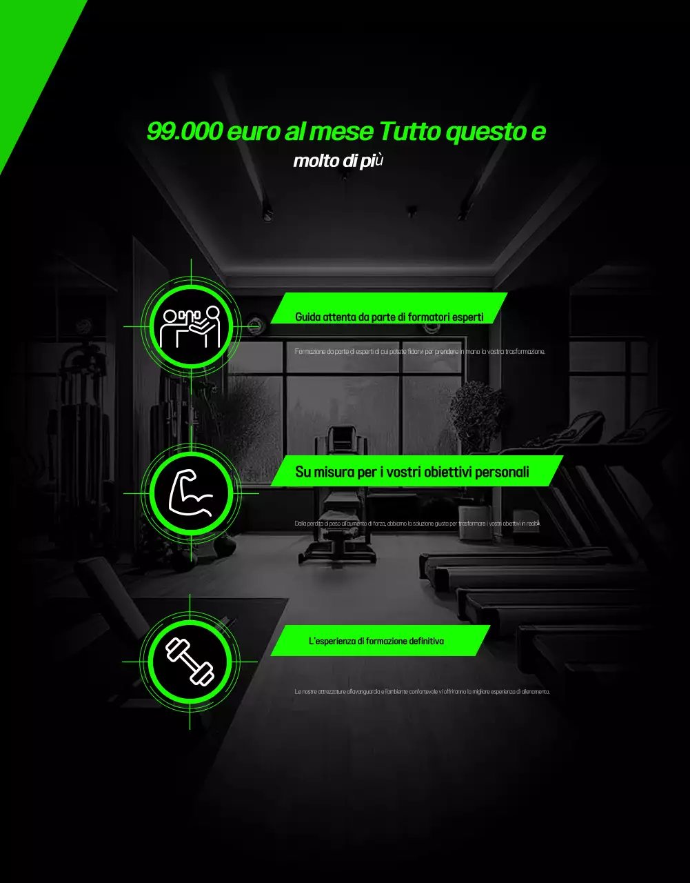 Annuncio di fitness moderno nero