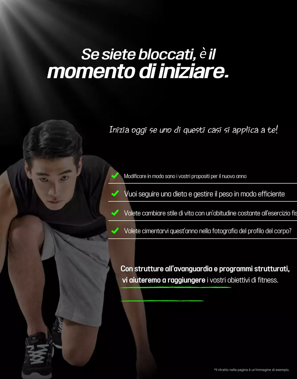 Annuncio di fitness moderno nero