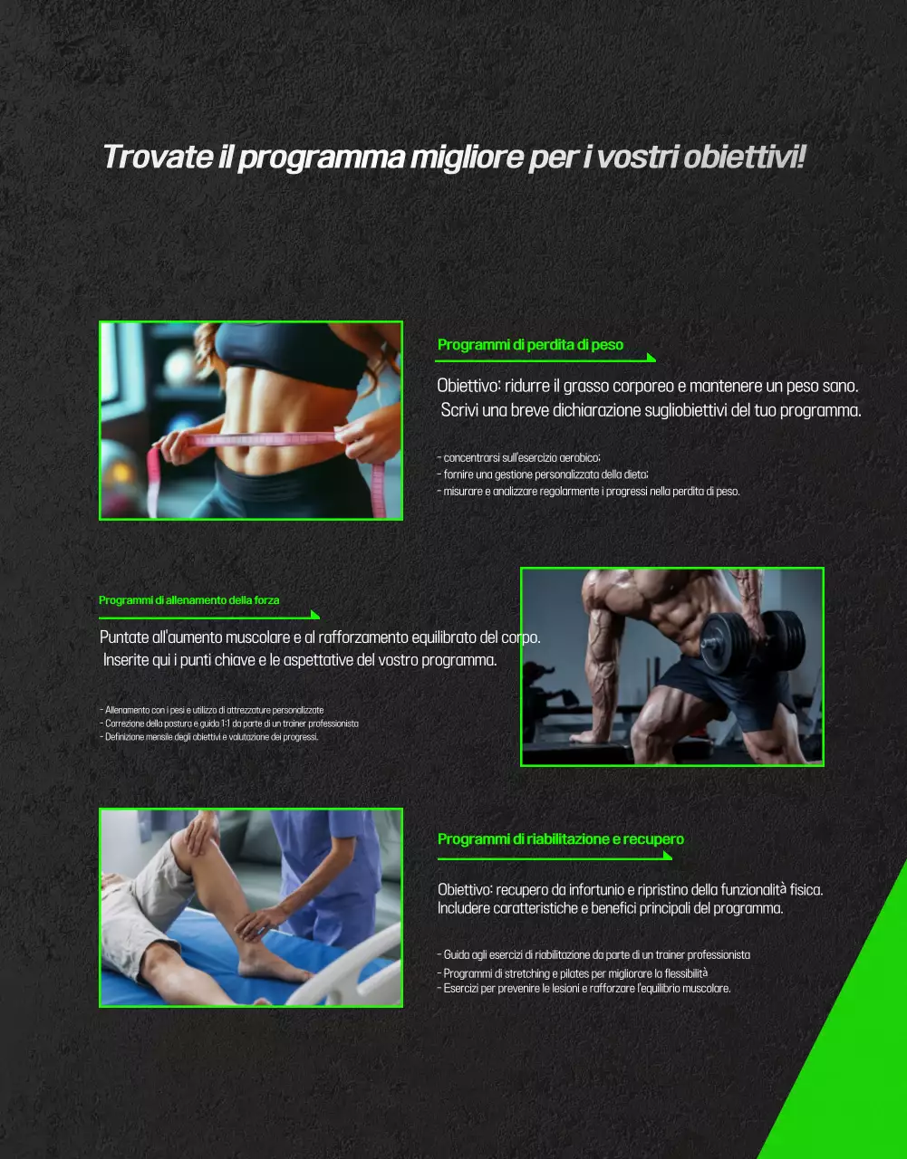 Annuncio di fitness moderno nero