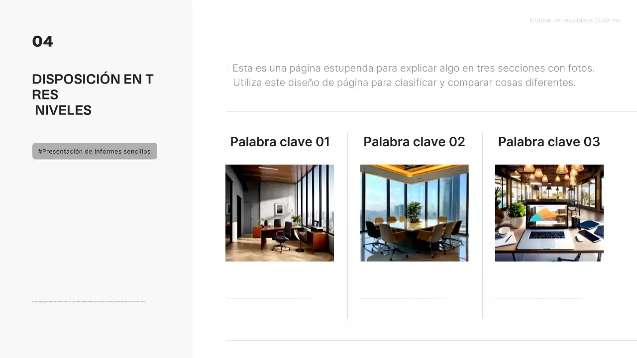 Informes empresariales minimalistas en blanco