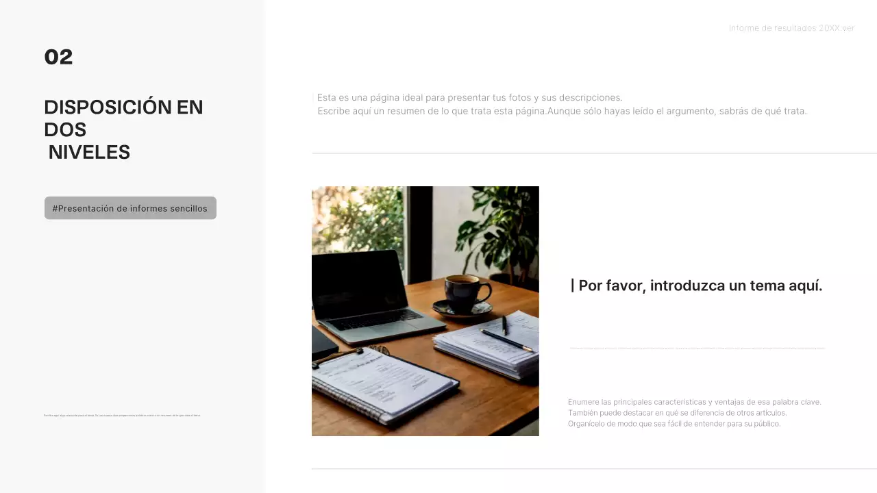 Informes empresariales minimalistas en blanco