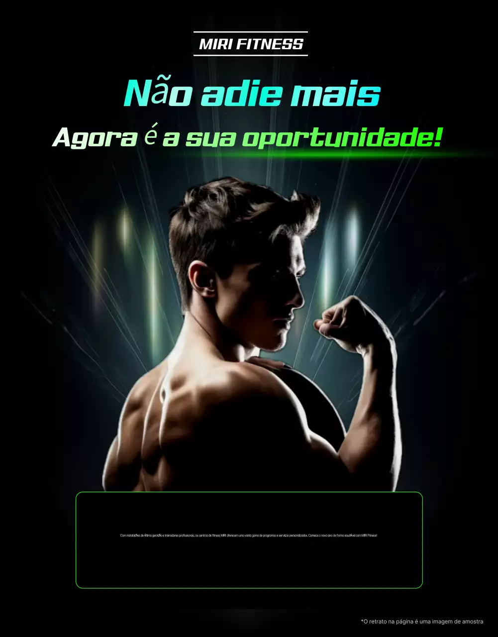 Anúncio de fitness moderno preto