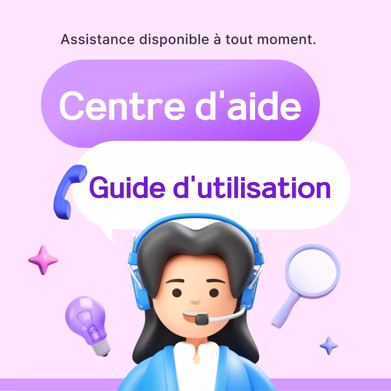 Centre d'aide Mauve Simple