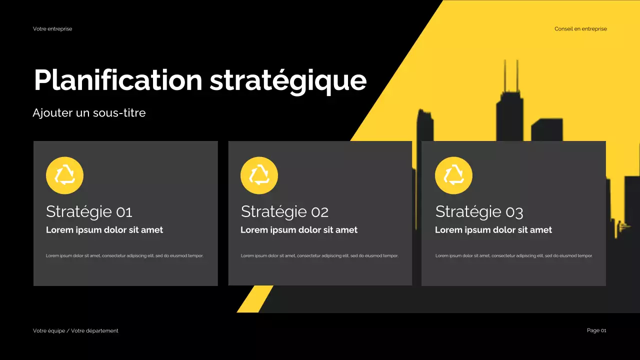 Black Yellow Modern Business Consulting Presentation (en anglais)