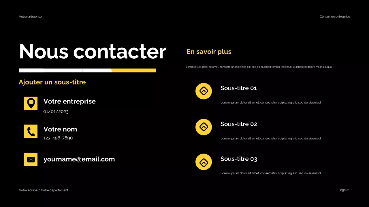 Black Yellow Modern Business Consulting Presentation (en anglais)