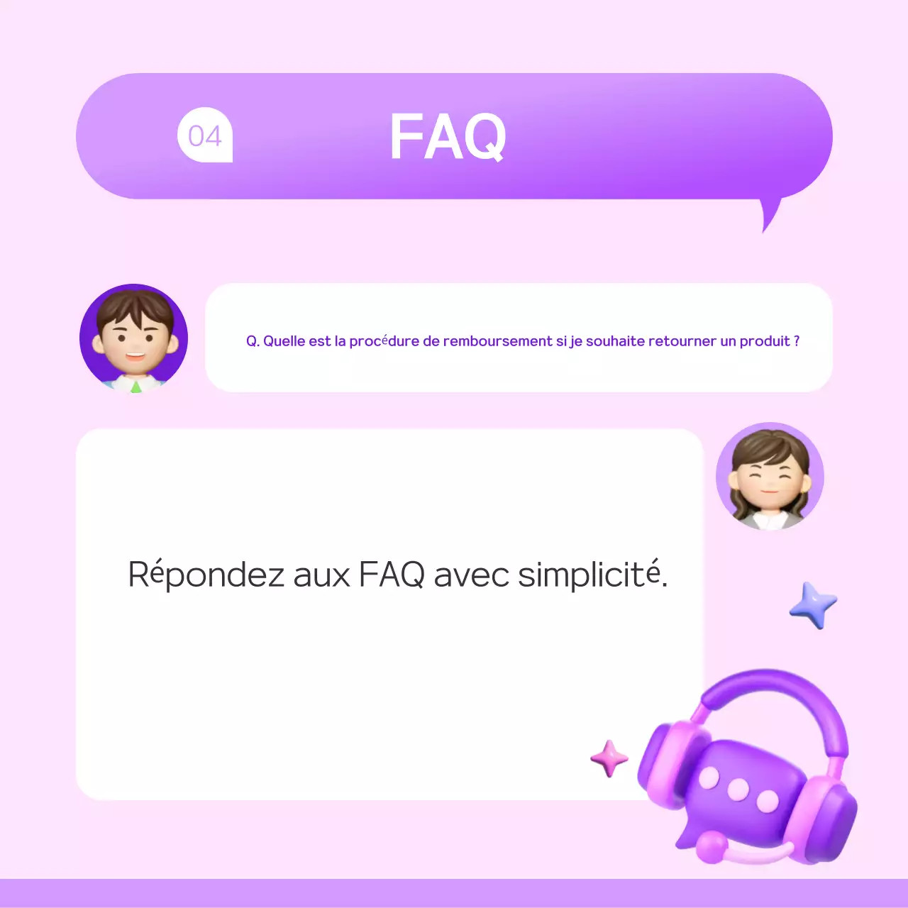 Centre d'aide Mauve Simple