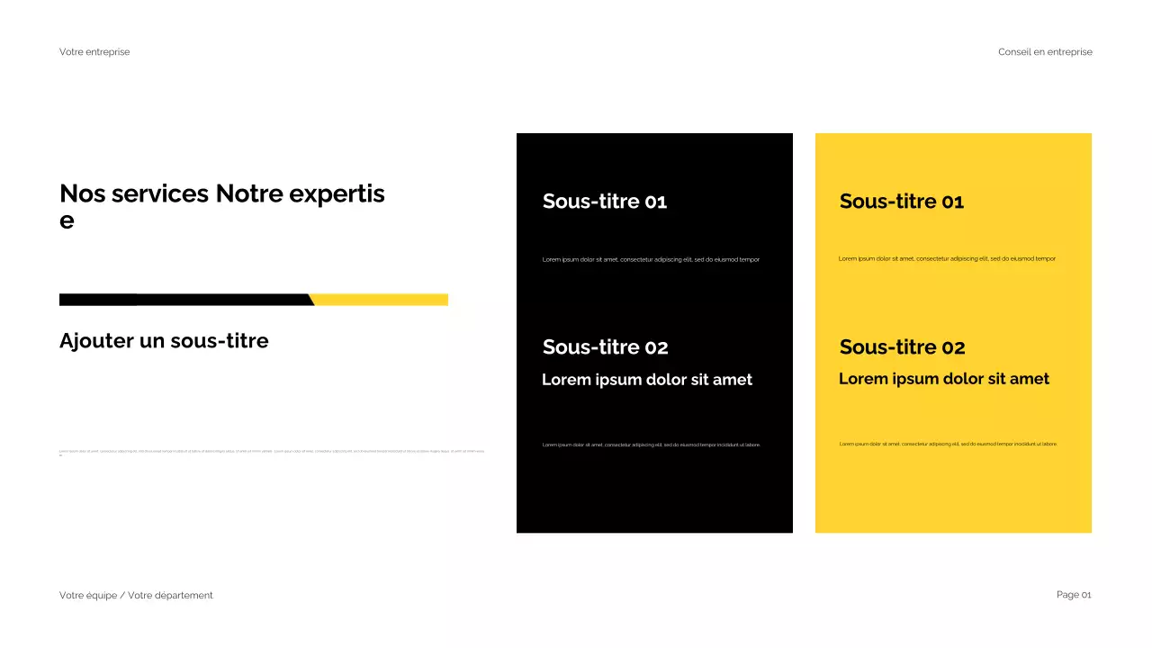 Black Yellow Modern Business Consulting Presentation (en anglais)