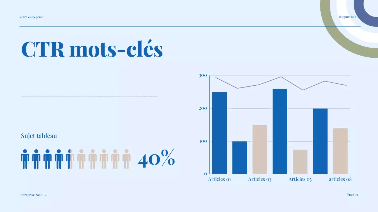 rapport de marketing blue modern