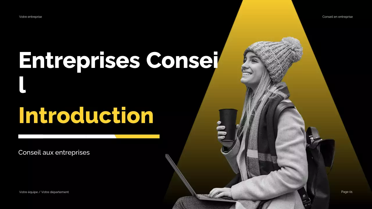 Black Yellow Modern Business Consulting Presentation (en anglais)