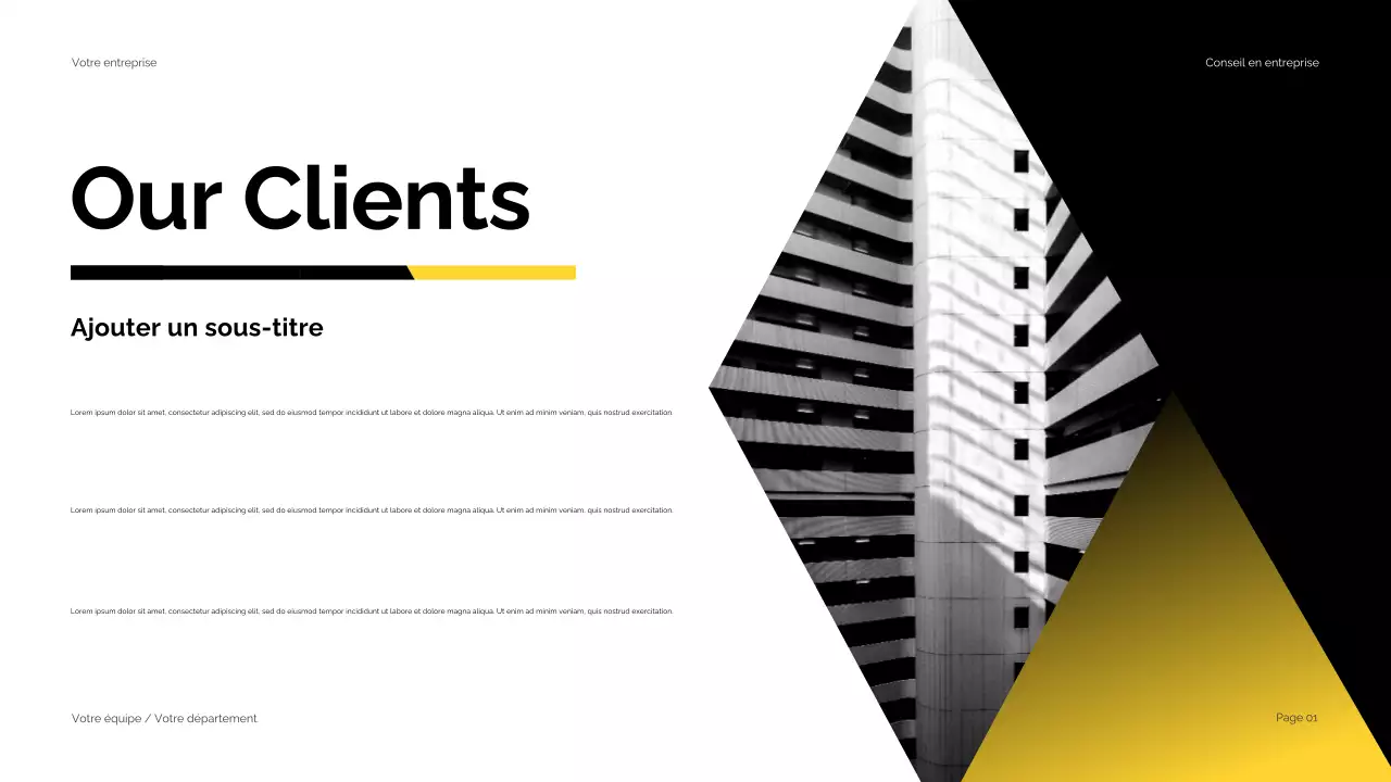 Black Yellow Modern Business Consulting Presentation (en anglais)