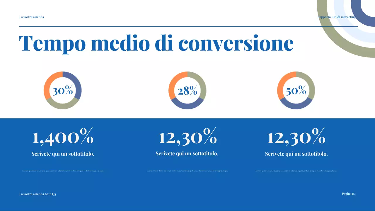 rapporto di marketing blu moderno