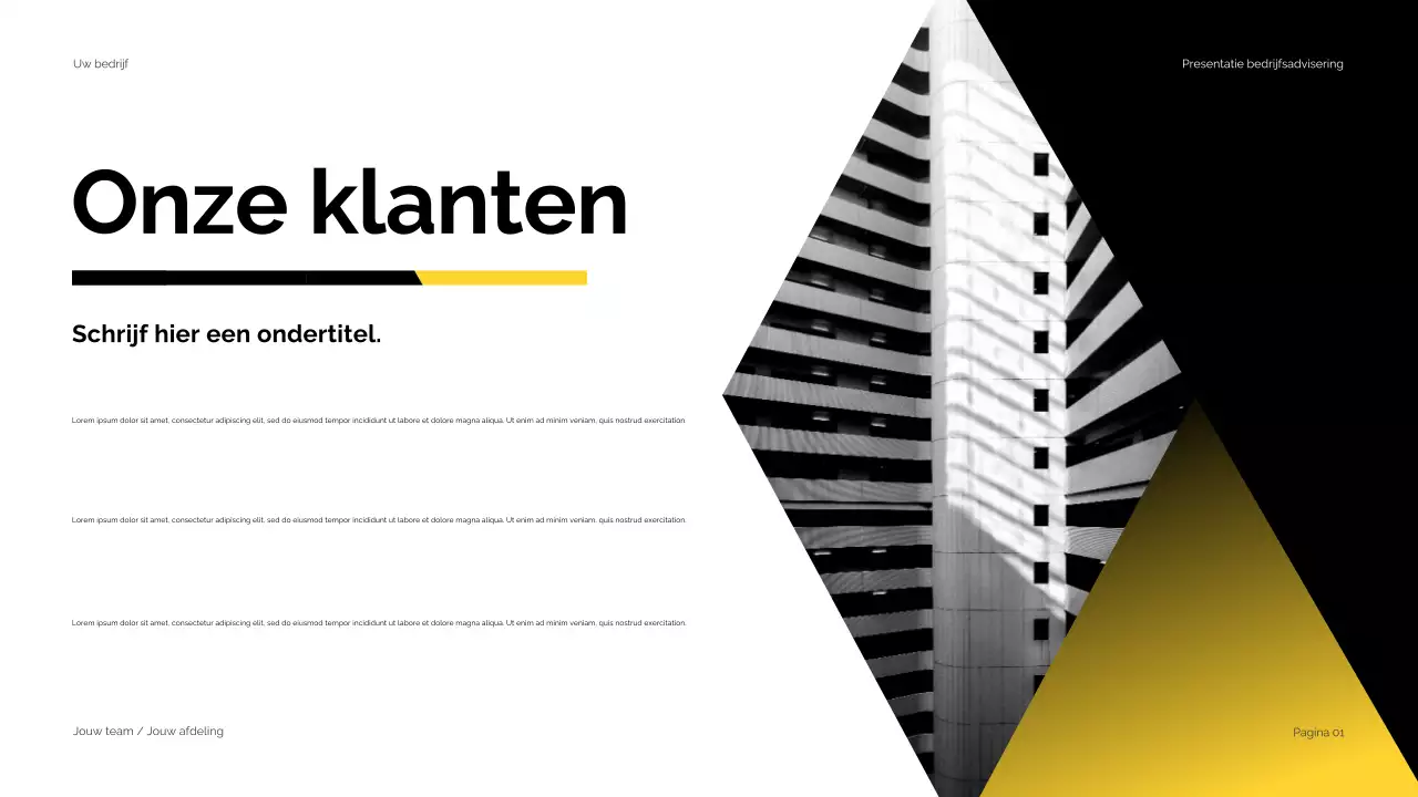 Zwart Geel Modern Zakelijk Advies Presentatie
