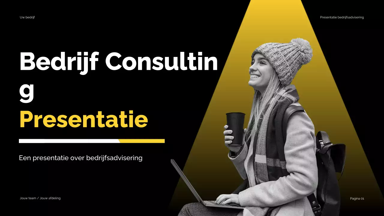 Zwart Geel Modern Zakelijk Advies Presentatie