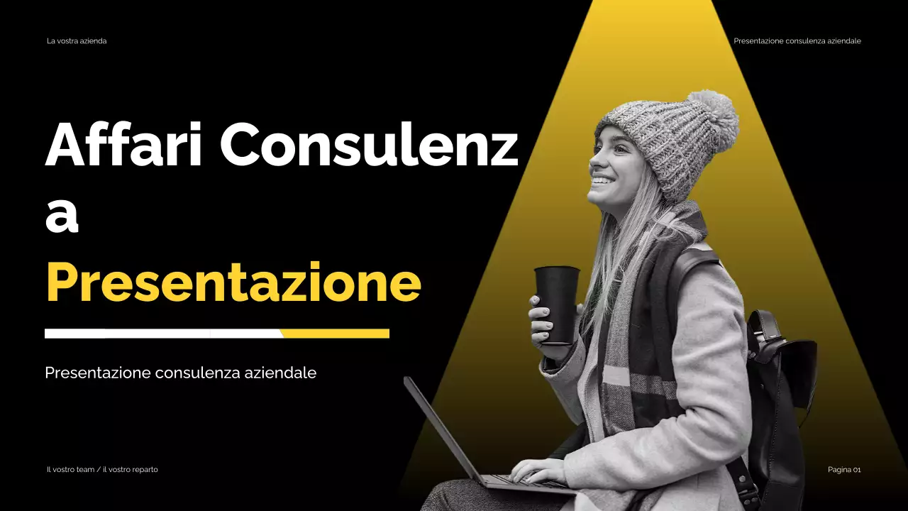 Nero Giallo Moderno Consulenza aziendale Presentazione