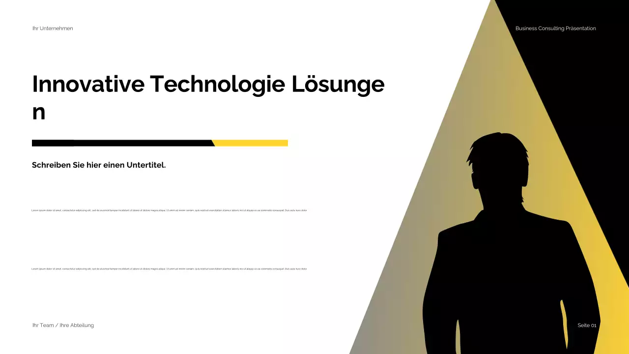 Schwarz-Gelb Moderne Unternehmensberatung Präsentation