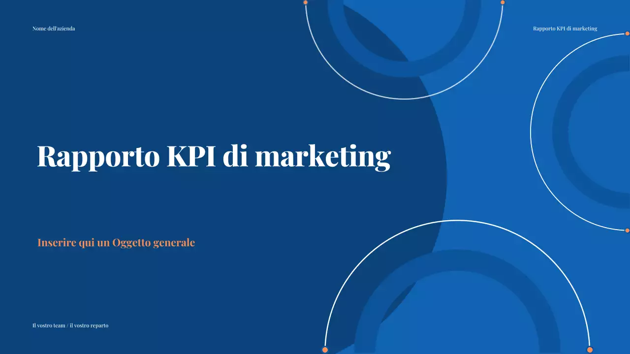 rapporto di marketing blu moderno