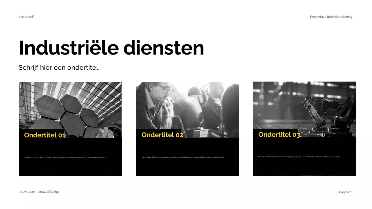 Zwart Geel Modern Zakelijk Advies Presentatie