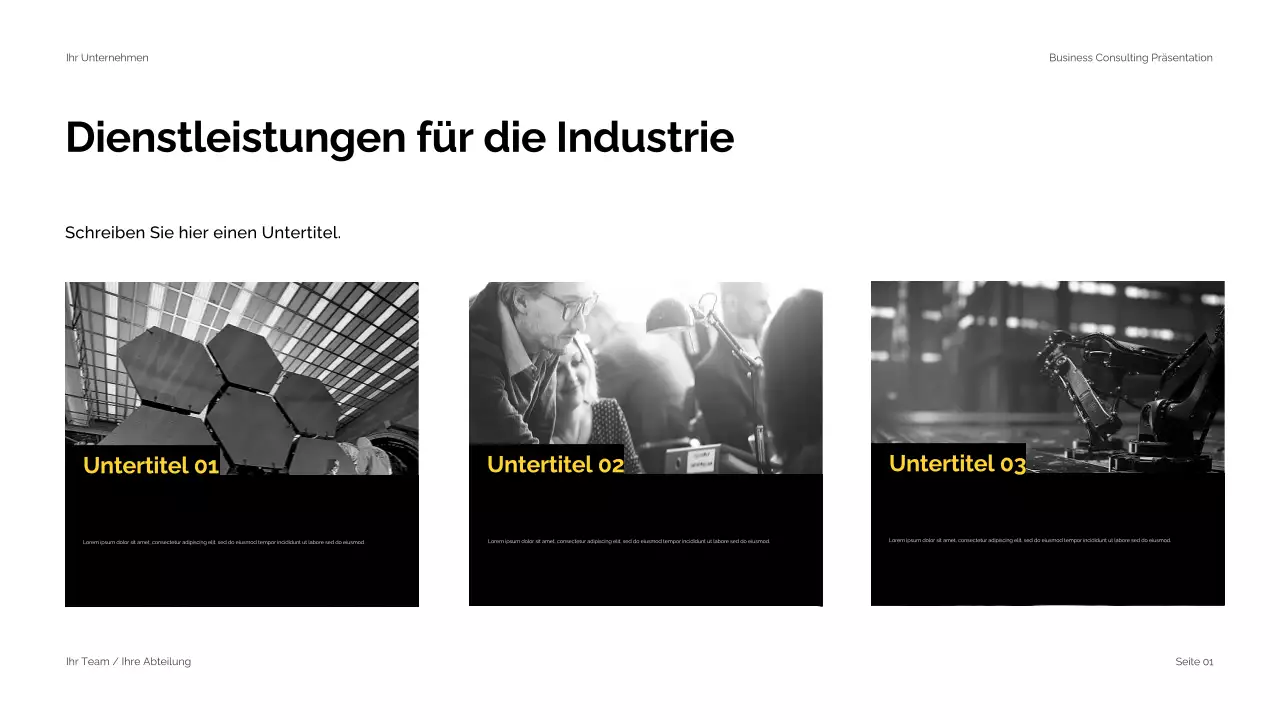 Schwarz-Gelb Moderne Unternehmensberatung Präsentation