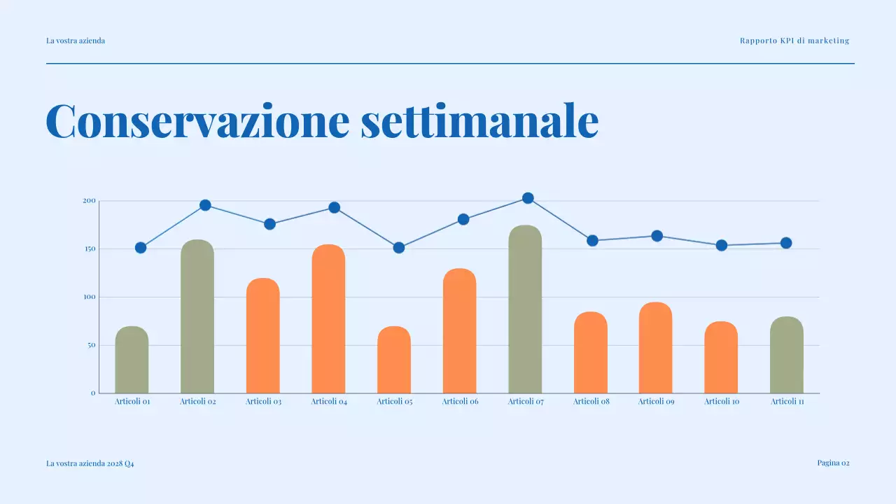 rapporto di marketing blu moderno