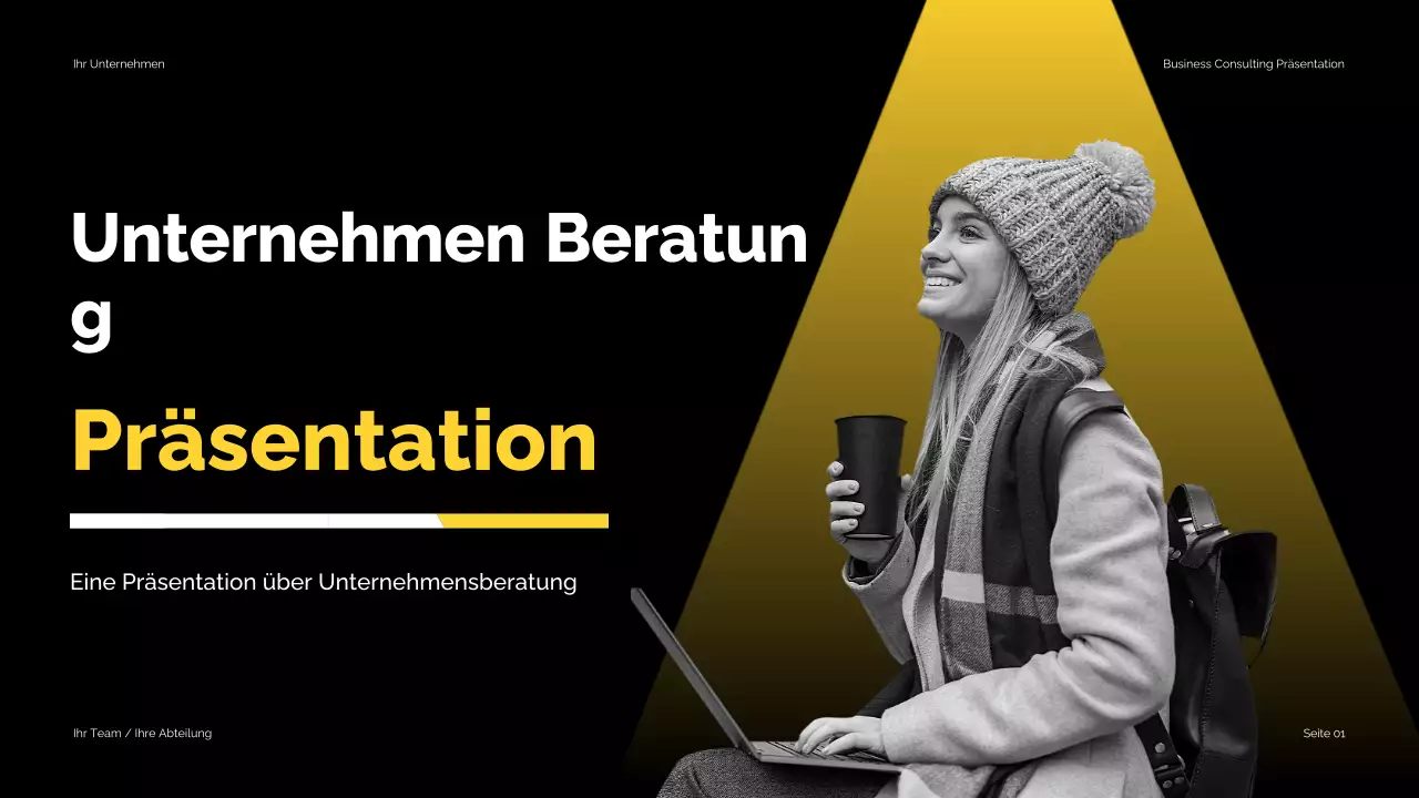 Schwarz-Gelb Moderne Unternehmensberatung Präsentation