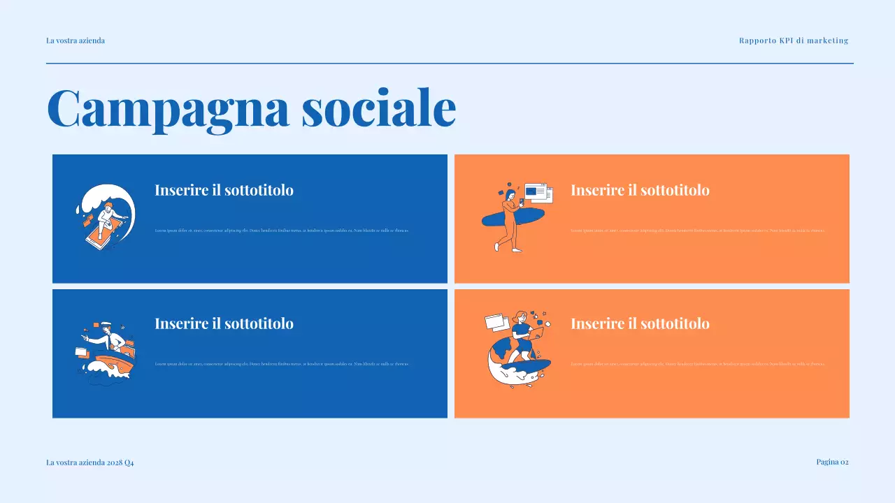 rapporto di marketing blu moderno